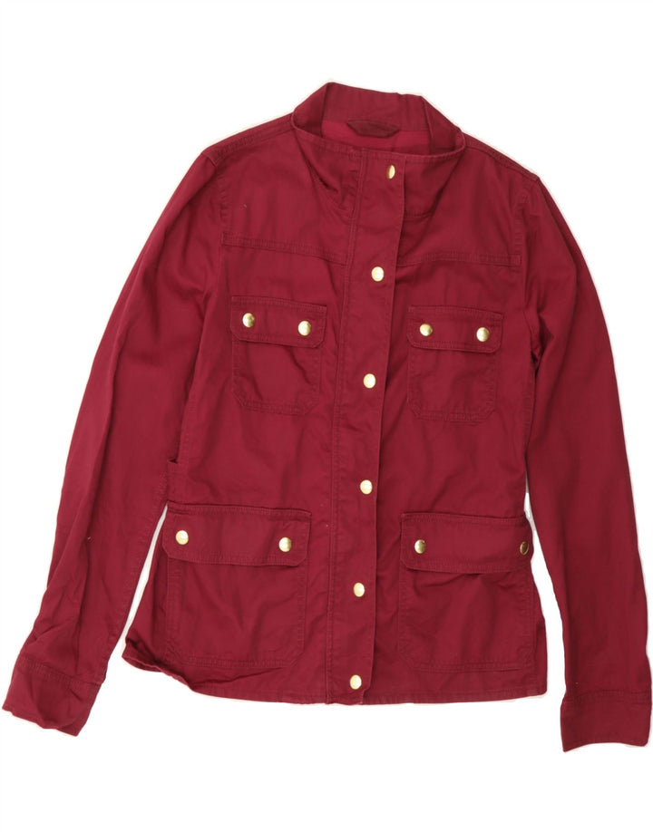 J. CREW Womens Utility Jacket UK 10 Small Burgundy Cotton Vintage J. Crew and Second-Hand J. Crew from Messina Hembry 