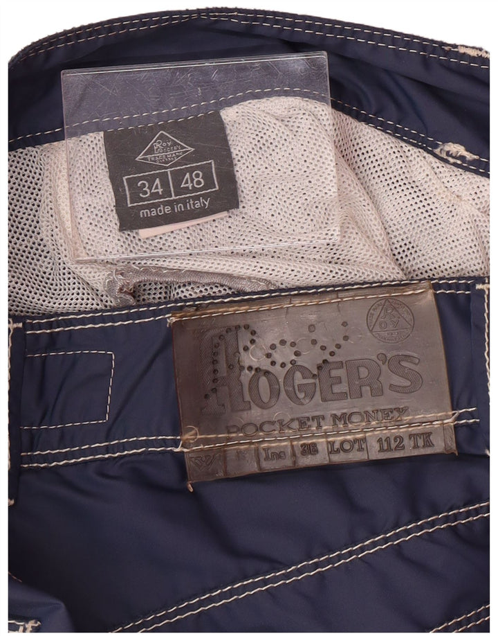 ROY ROGERS Mens Casual Shorts IT 48 Medium W34 Navy Blue Polyamide