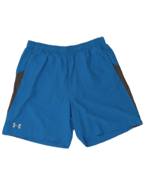 Under Armour Mens Heat Gear Sport Shorts Large Blue Colourblock Polyester