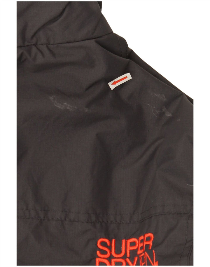 Superdry Womens The Windcheater Graphic Bomber Jacket UK 14 Medium Black