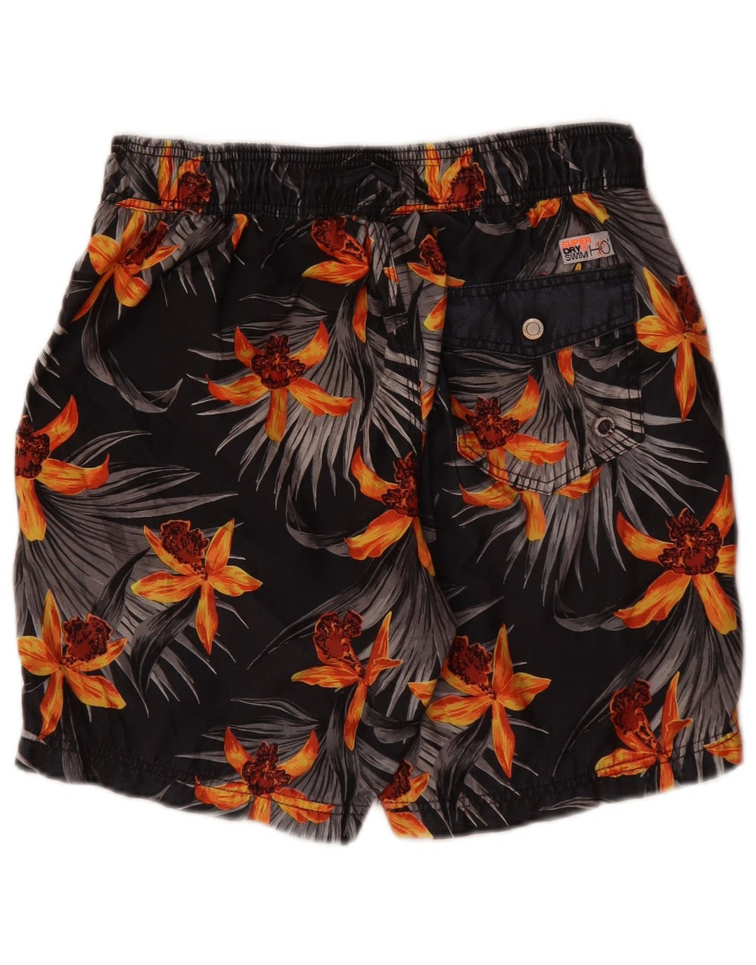 Superdry Mens Swimming Shorts Medium Grey Floral Polyester
