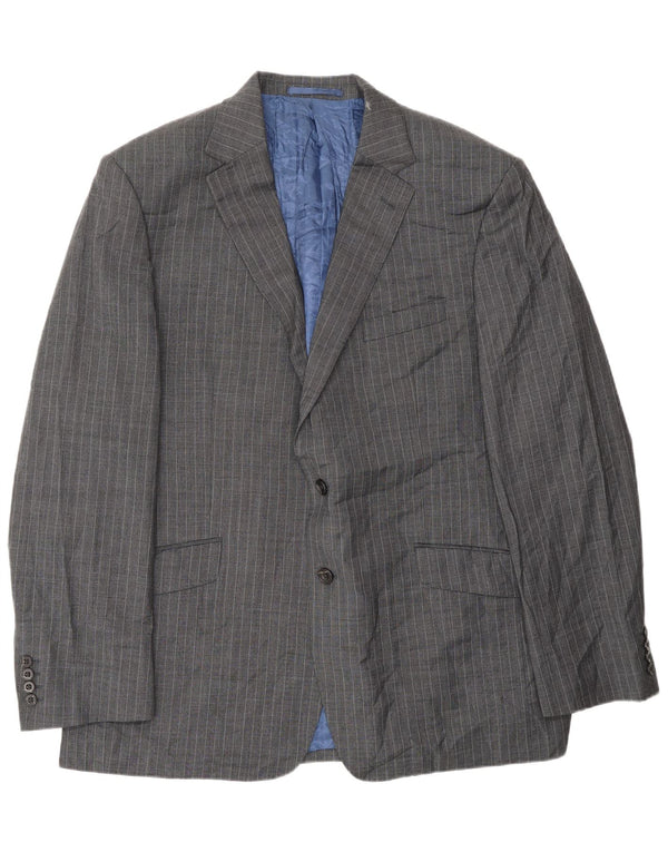 Jachetă pentru bărbați Marks & Spencer, cu 2 nasturi, UK 44 XL, lână gri cu dungi