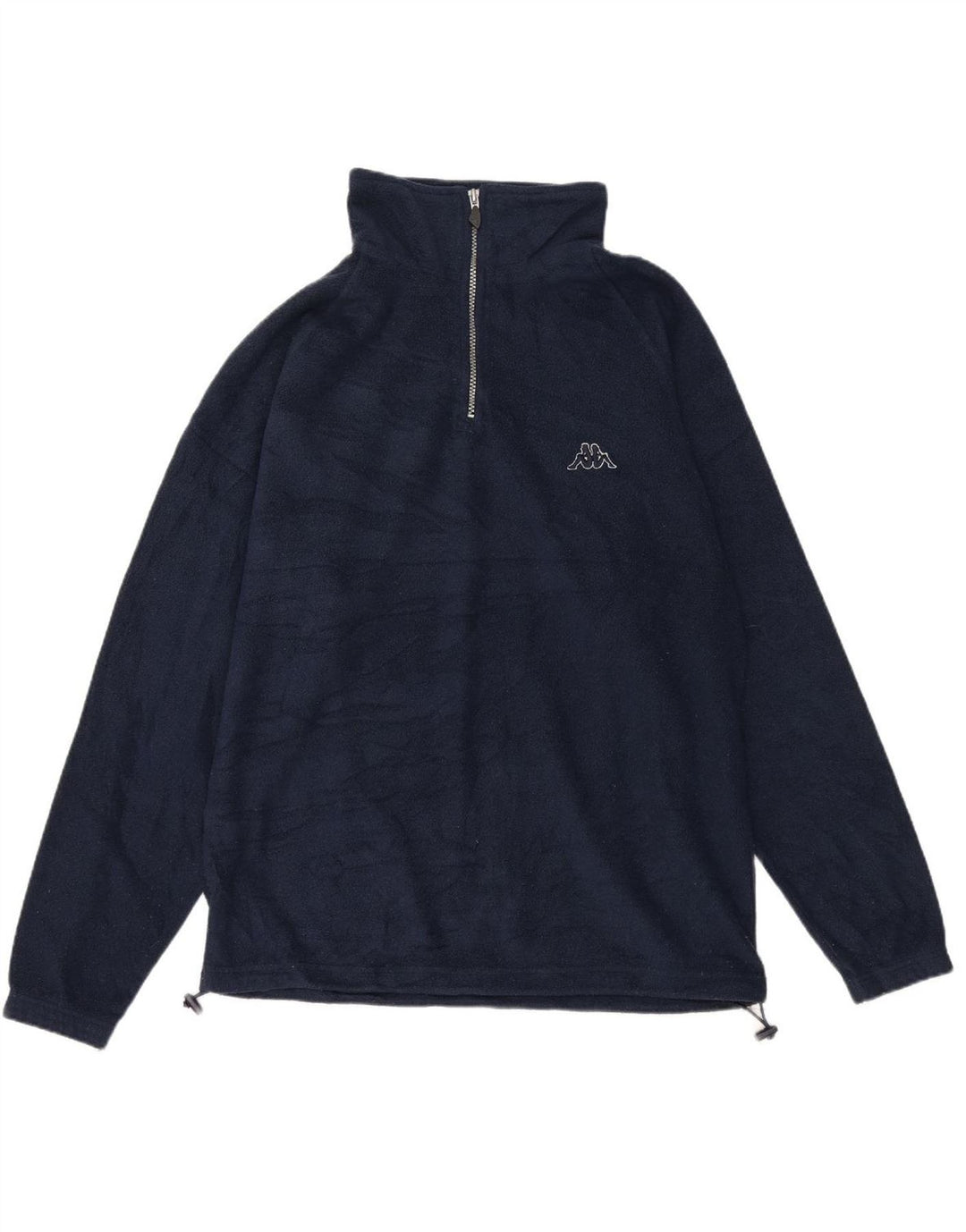 KAPPA Mens Zip Neck Fleece Jumper Medium Navy Blue Polyester