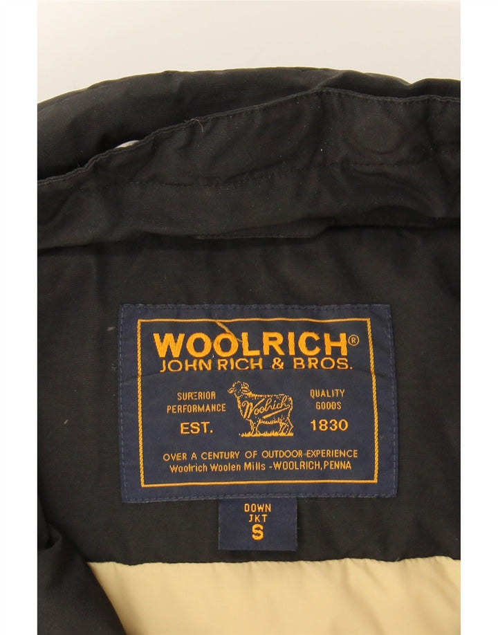 WOOLRICH Womens Hooded Padded Jacket UK 10 Small Black Cotton Vintage Woolrich and Second-Hand Woolrich from Messina Hembry 