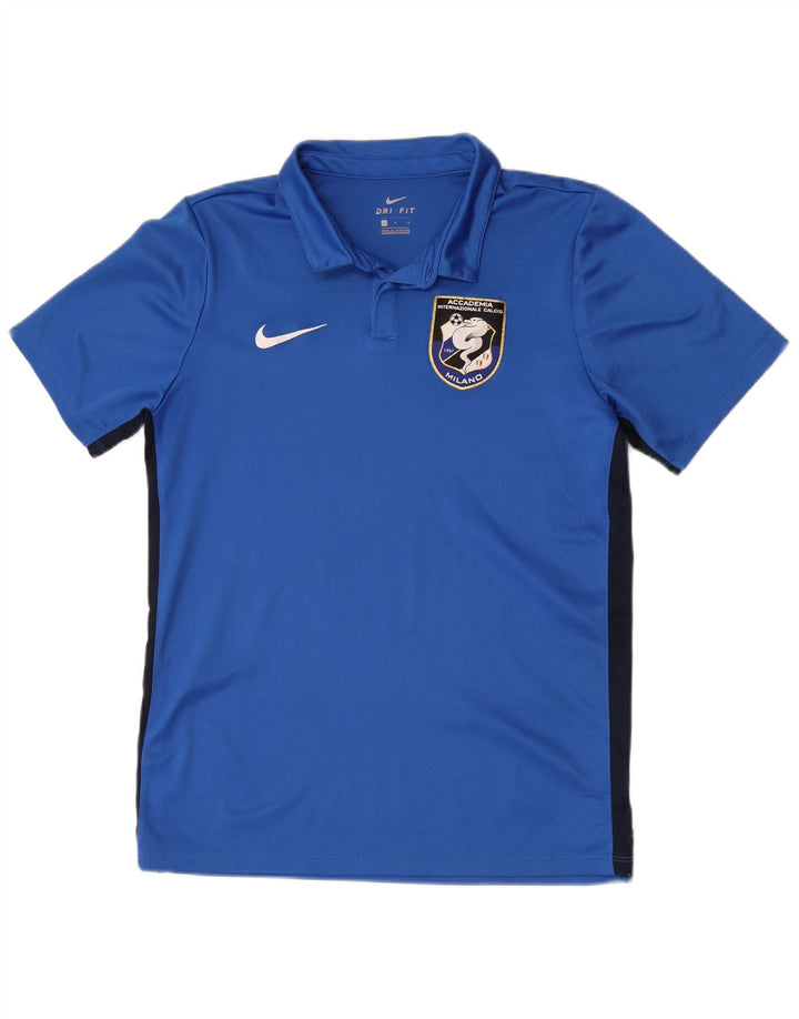 Nike Mens Calcio Graphic Polo Shirt Large Blue Colourblock Polyester