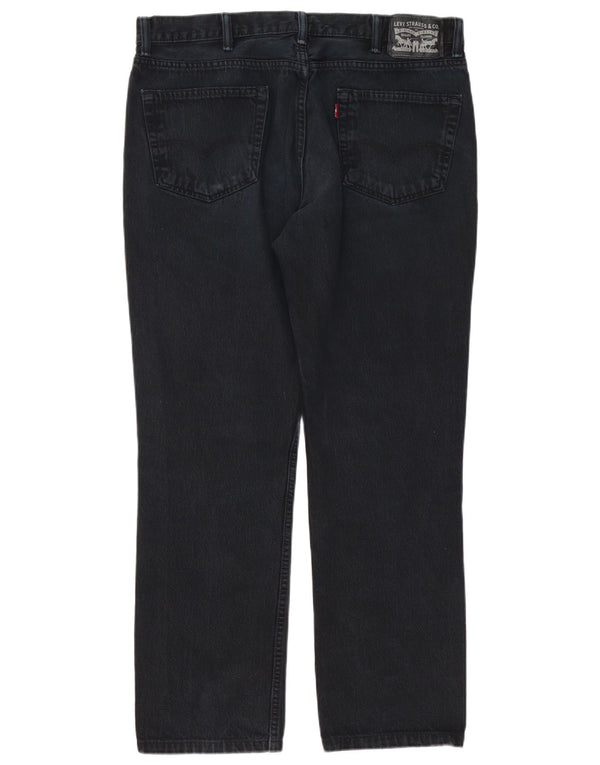 Levi's Men Distressed Straight Jeans W38 L32 Sort Bomuld