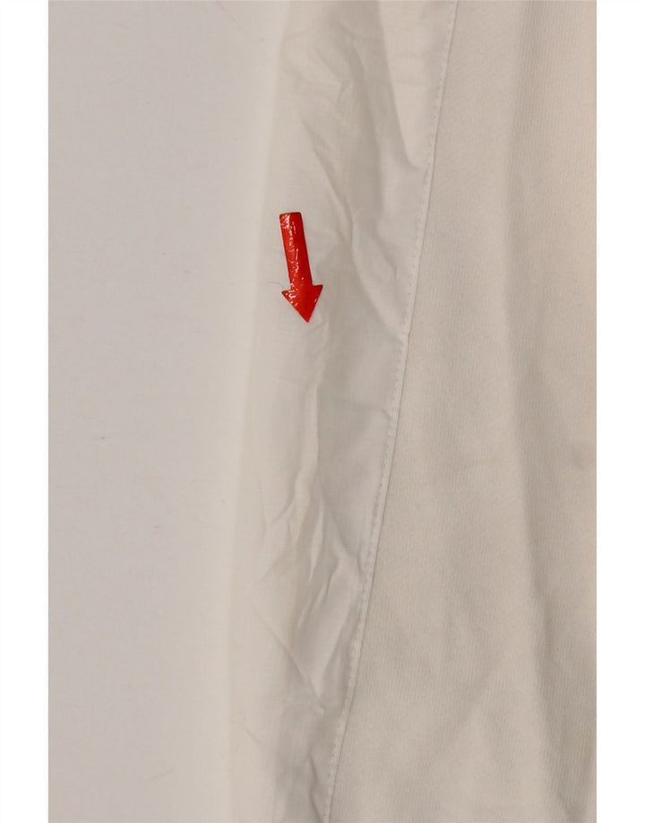 Zara Mens Zip Hoodie Sweater Large White Cotton