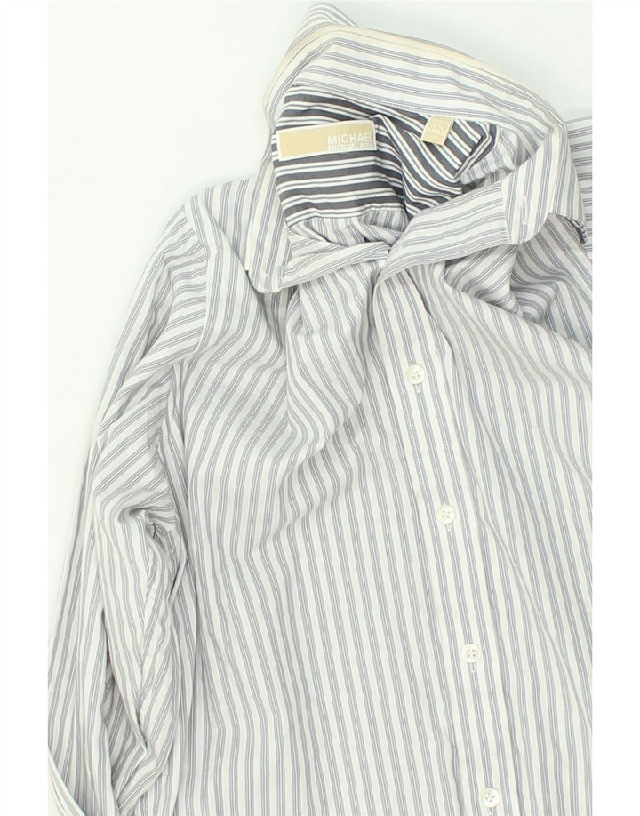 MICHAEL KORS Mens Shirt Size 15 1/2 Medium Grey Striped Cotton | Vintage Michael Kors | Thrift | Second-Hand Michael Kors | Used Clothing | Messina Hembry 