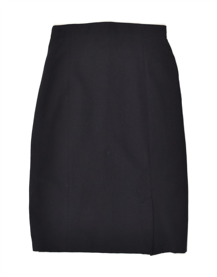 CARLA CARINI Womens Straight Skirt W26 Small Navy Blue Acetate | Vintage Carla Carini | Thrift | Second-Hand Carla Carini | Used Clothing | Messina Hembry 