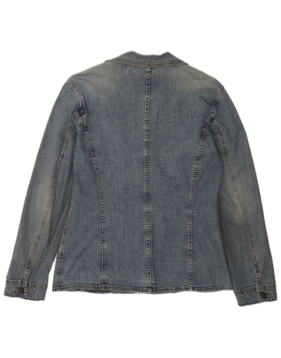 ESPRIT Womens 2 Button Denim Blazer Jacket UK 16 Large Blue Cotton