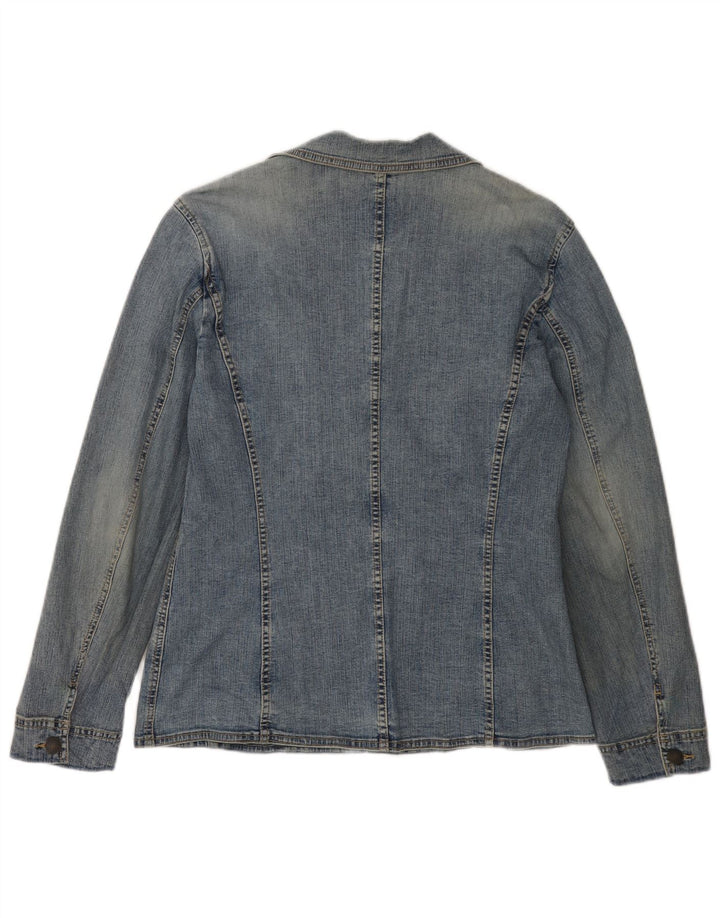 ESPRIT Womens 2 Button Denim Blazer Jacket UK 16 Large Blue Cotton