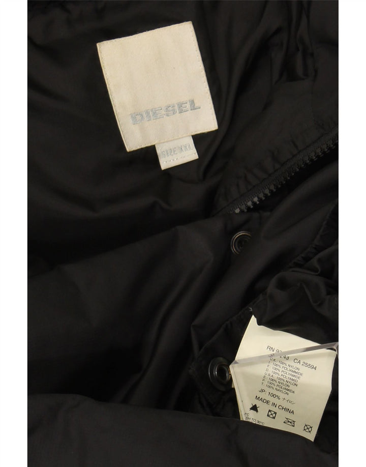 DIESEL Mens Padded Jacket UK 44 2XL Black Nylon