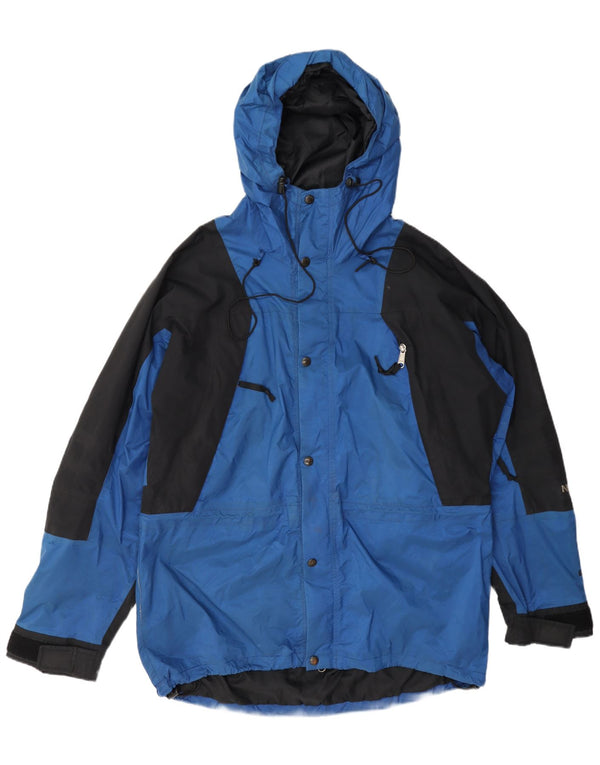 The North Face Giacca antipioggia da uomo con cappuccio UK 40 Large Blu Colourblock Nylon