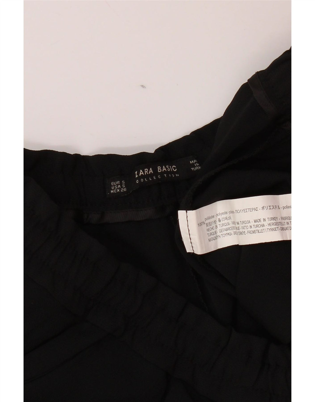 ZARA Womens Slim Chino Trousers Small W26 L26 Black Polyester