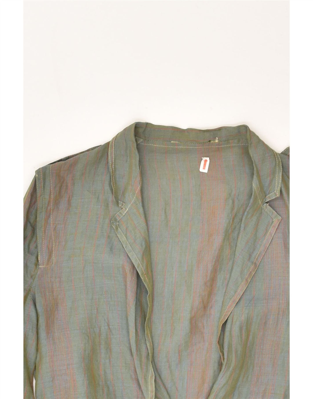 VINTAGE Womens Military 1 Button Blazer Jacket UK 14 Medium Grey Striped | Vintage Vintage | Thrift | Second-Hand Vintage | Used Clothing | Messina Hembry 