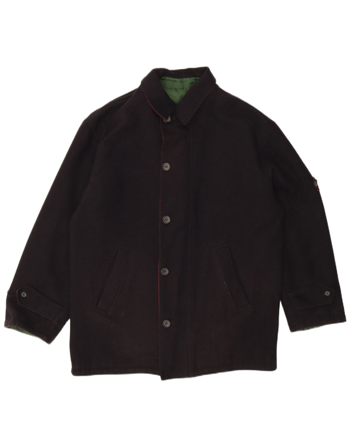 Ivy Oxford Mens Reversible Jacket UK 40 Large Navy Blue Wool