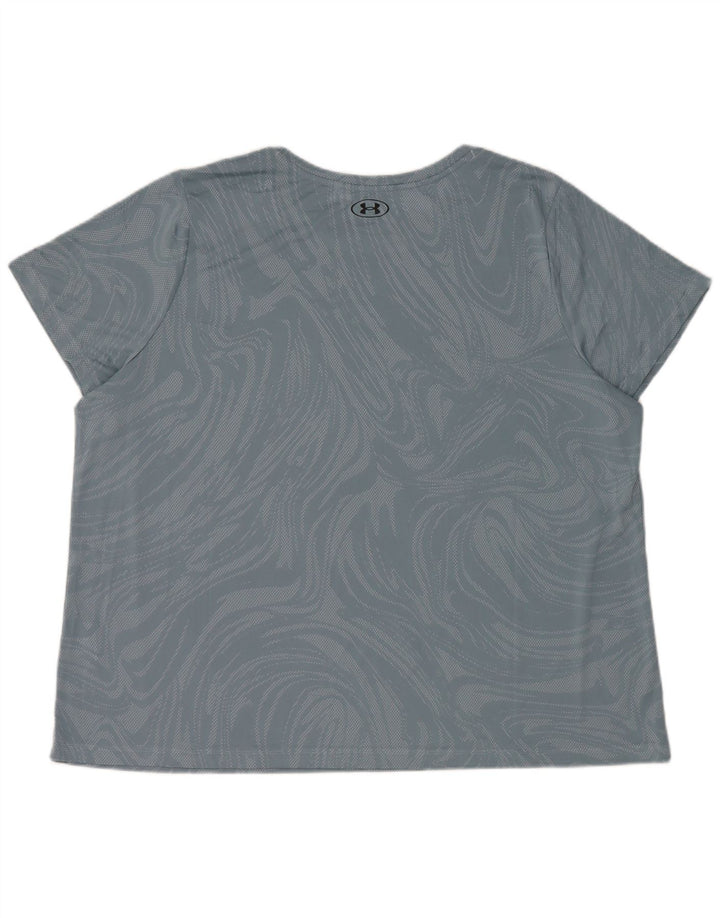 Under Armour Womens T-Shirt Top 2XL Blue Geometric Polyester