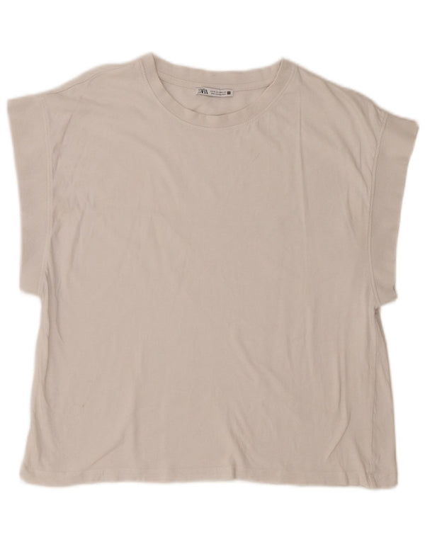 Zara Womens T-Shirt Top UK 14 Medium White