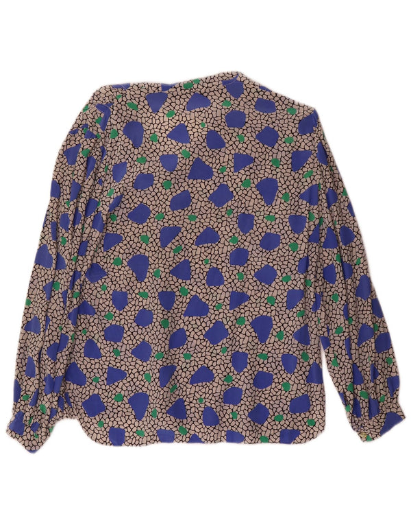 Bluză cămașă cu mânecă lungă pentru femei Vintage UK 14 Medium Multicolor