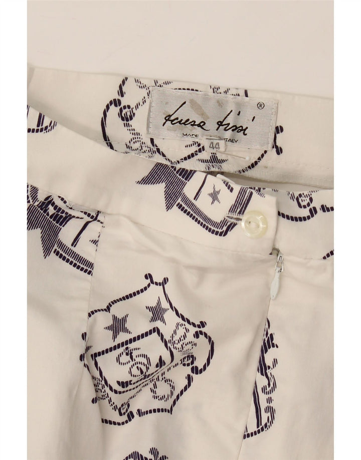 VINTAGE Womens Abstract Pattern Pencil Skirt IT 44 Medium W26 White Vintage Vintage and Second-Hand Vintage from Messina Hembry 