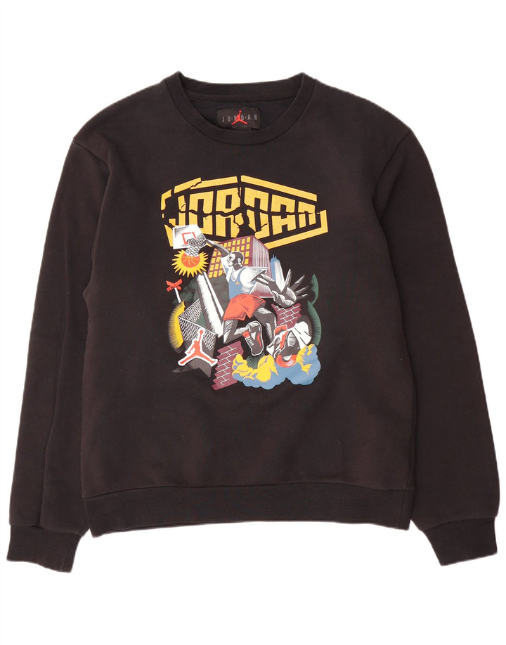 Jordan Mens Graphic Sweatshirt Jumper Small Black Cotton