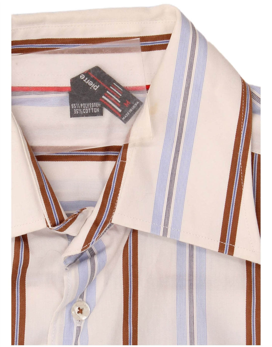 PIERRE CARDIN Mens Short Sleeve Shirt Medium Multicoloured Striped