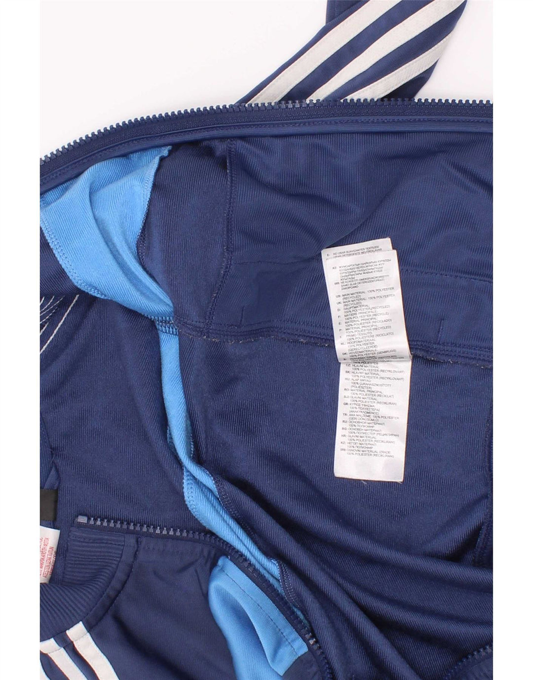 Adidas Jungen-Trainingsanzug-Top-Jacke, 5–6 Jahre, marineblaues Farbblock-Polyester