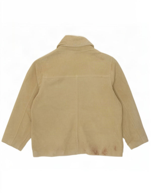 Giacca in pelle scamosciata oversize da donna Rossodisera UK 14 Pelle beige media