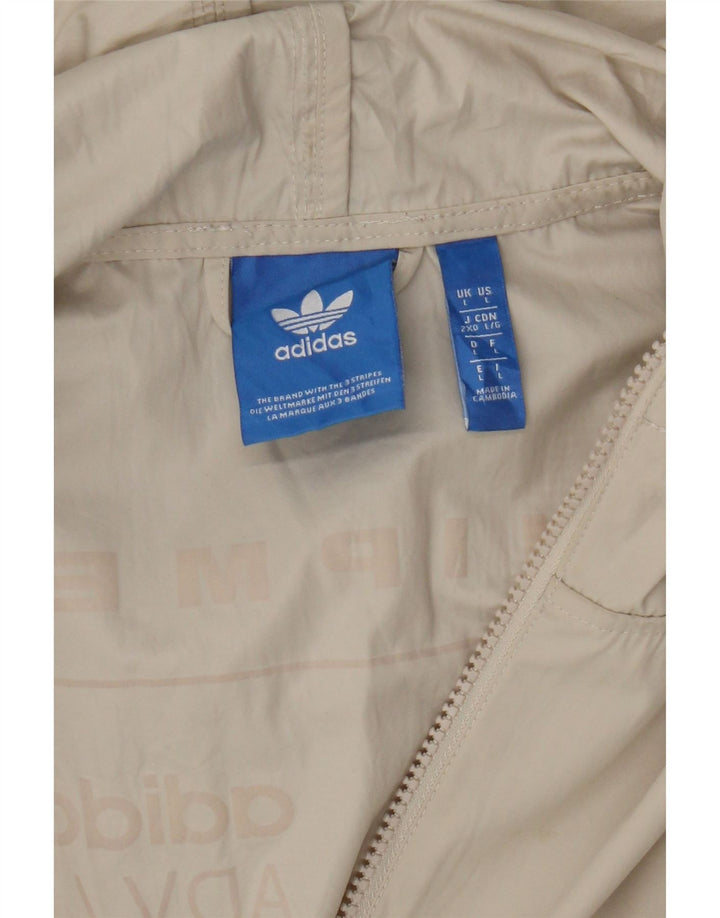 ADIDAS Mens Hooded Rain Jacket UK 40 Large Grey Polyester Vintage Adidas and Second-Hand Adidas from Messina Hembry 