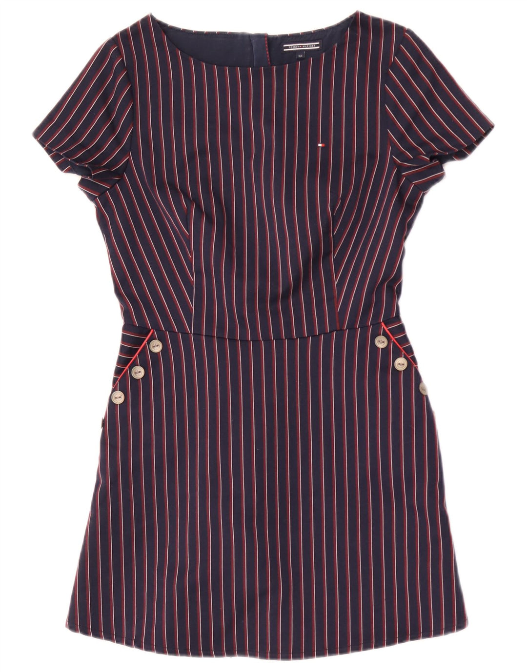 Tommy Hilfiger Girls Basic Dress 14-15 Years Navy Blue Striped