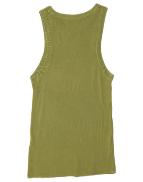 Zara Womens Vest Top UK 14 Large Green Viscose