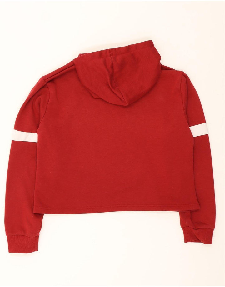 FILA Womens Oversized Crop Hoodie Jumper UK 18 XL Red Cotton Vintage Fila and Second-Hand Fila from Messina Hembry 