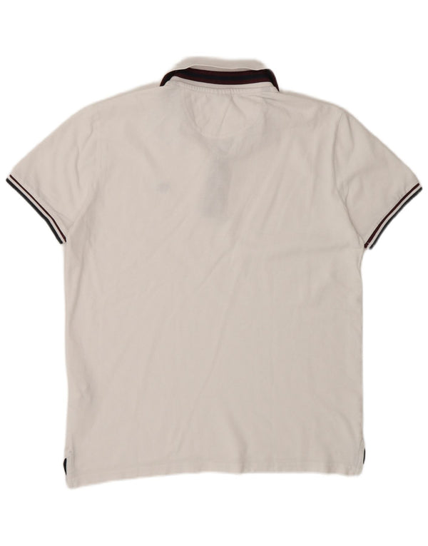 Polo da uomo a maniche corte Champion Small in cotone bianco