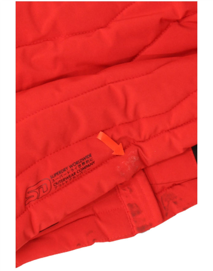 Superdry γυναικείο μπουφάν με κουκούλα μεγάλου μεγέθους UK 10 μικρό κόκκινο πολυεστέρα