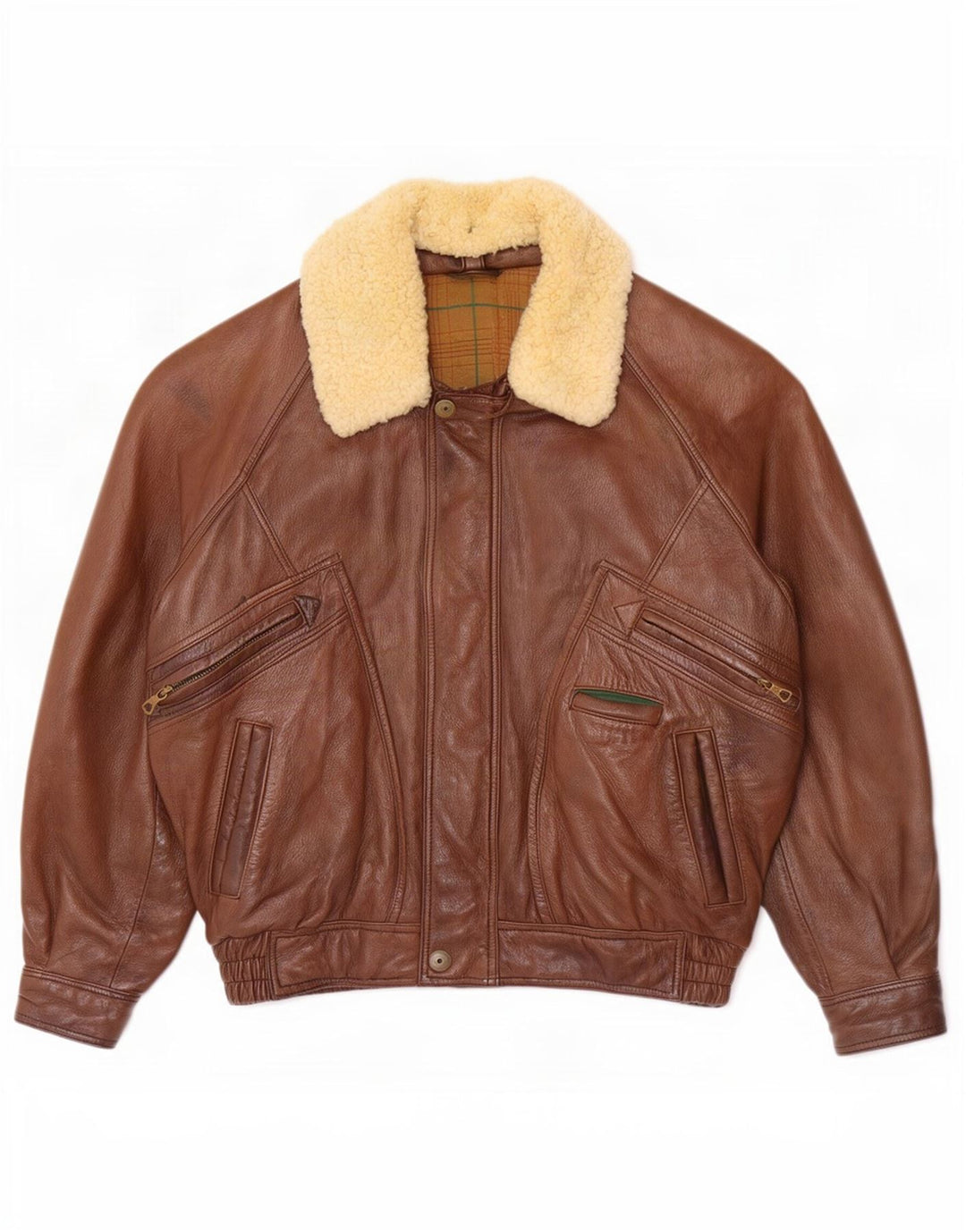 Marcos Mens Leather Jacket UK 42 XL Brown