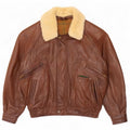 Marcos Mens Leather Jacket UK 42 XL Brown