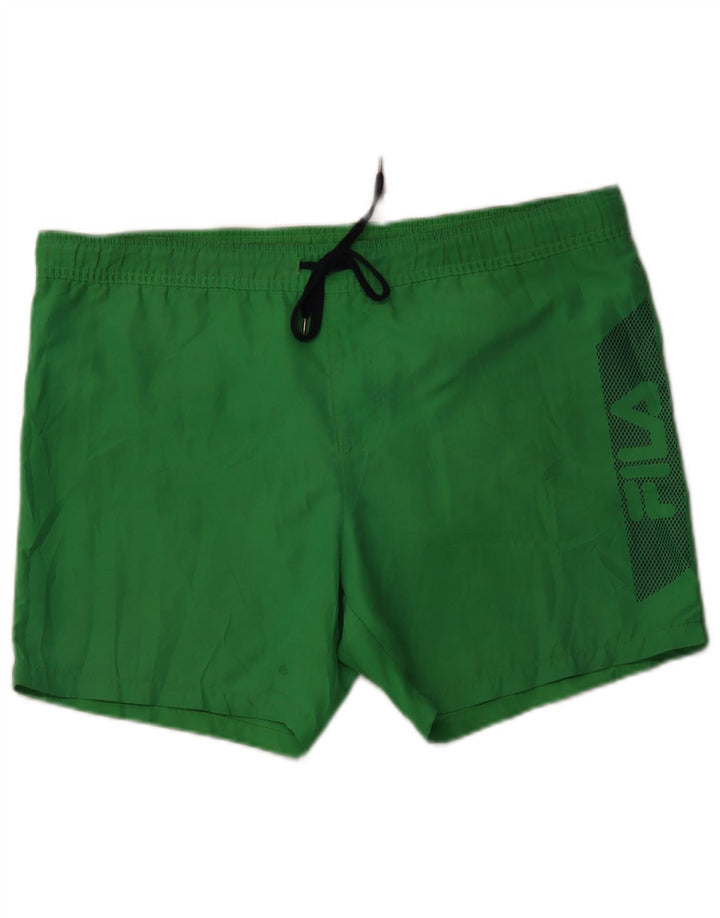 FILA Grafiske svømmeshorts til mænd mellemgrøn polyester