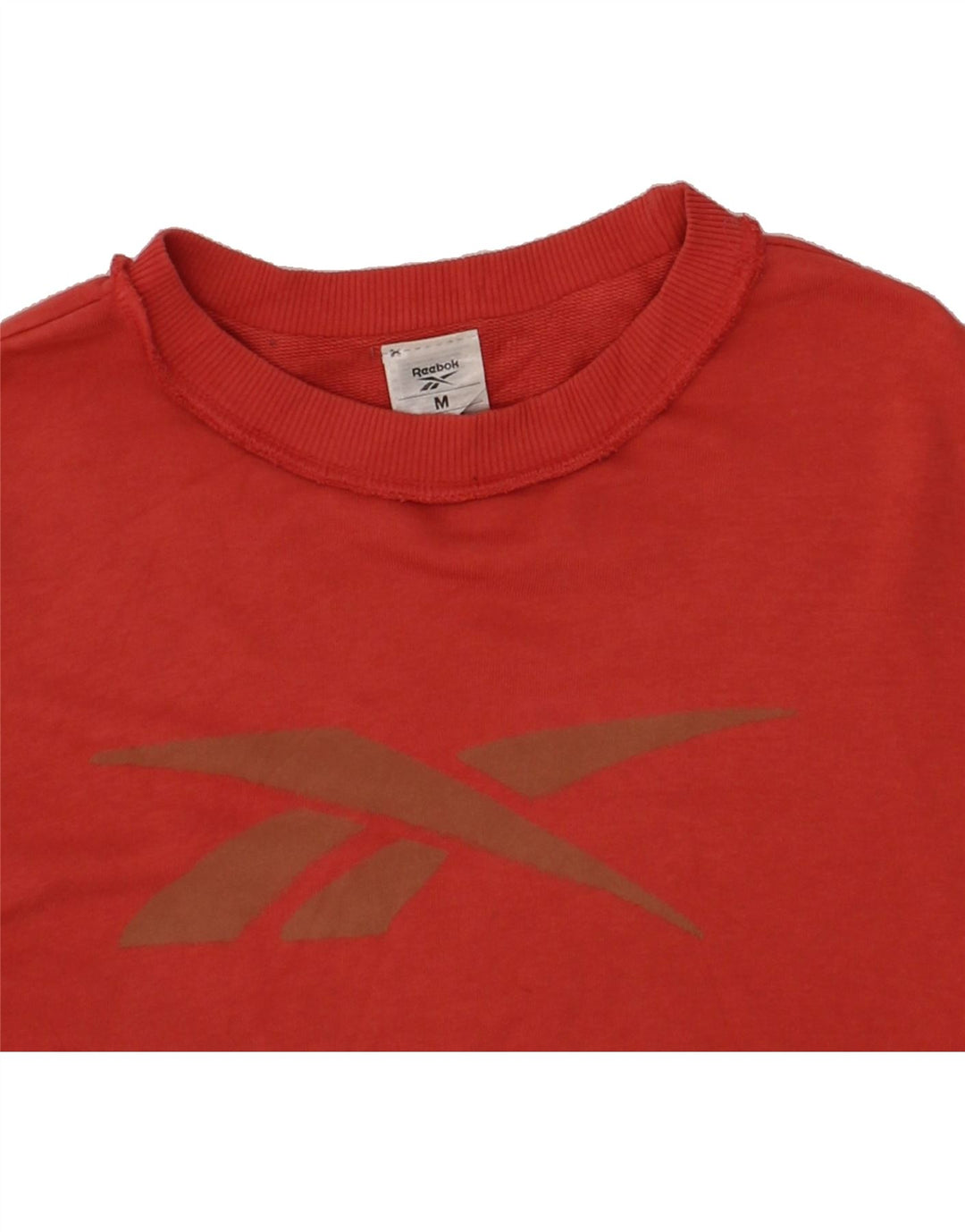 REEBOK Womens Oversized Graphic Sweatshirt Jumper UK 14 Medium Red Cotton Vintage Reebok and Second-Hand Reebok from Messina Hembry 