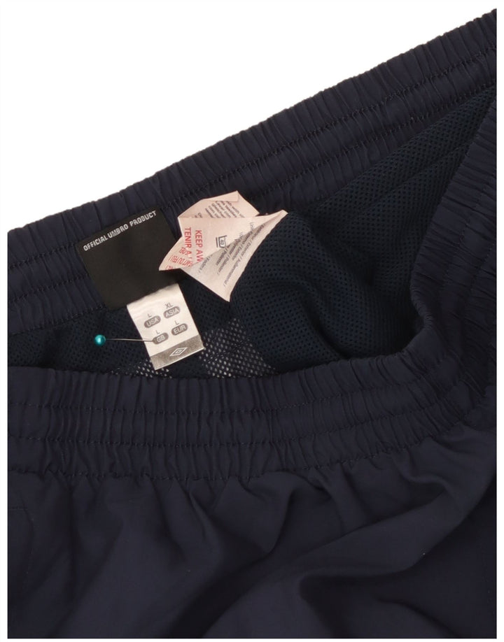 Umbro Mens Tracksuit Trousers Large Navy Blue Colourblock Polyester