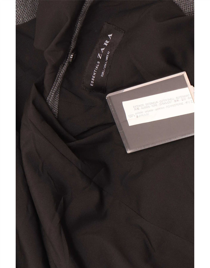 Zara Herre 2-knaps blazerjakke UK 40 Stor grå polyester
