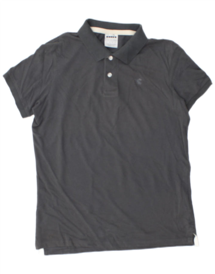 Diadora Mens Polo Shirt Medium Grey Cotton