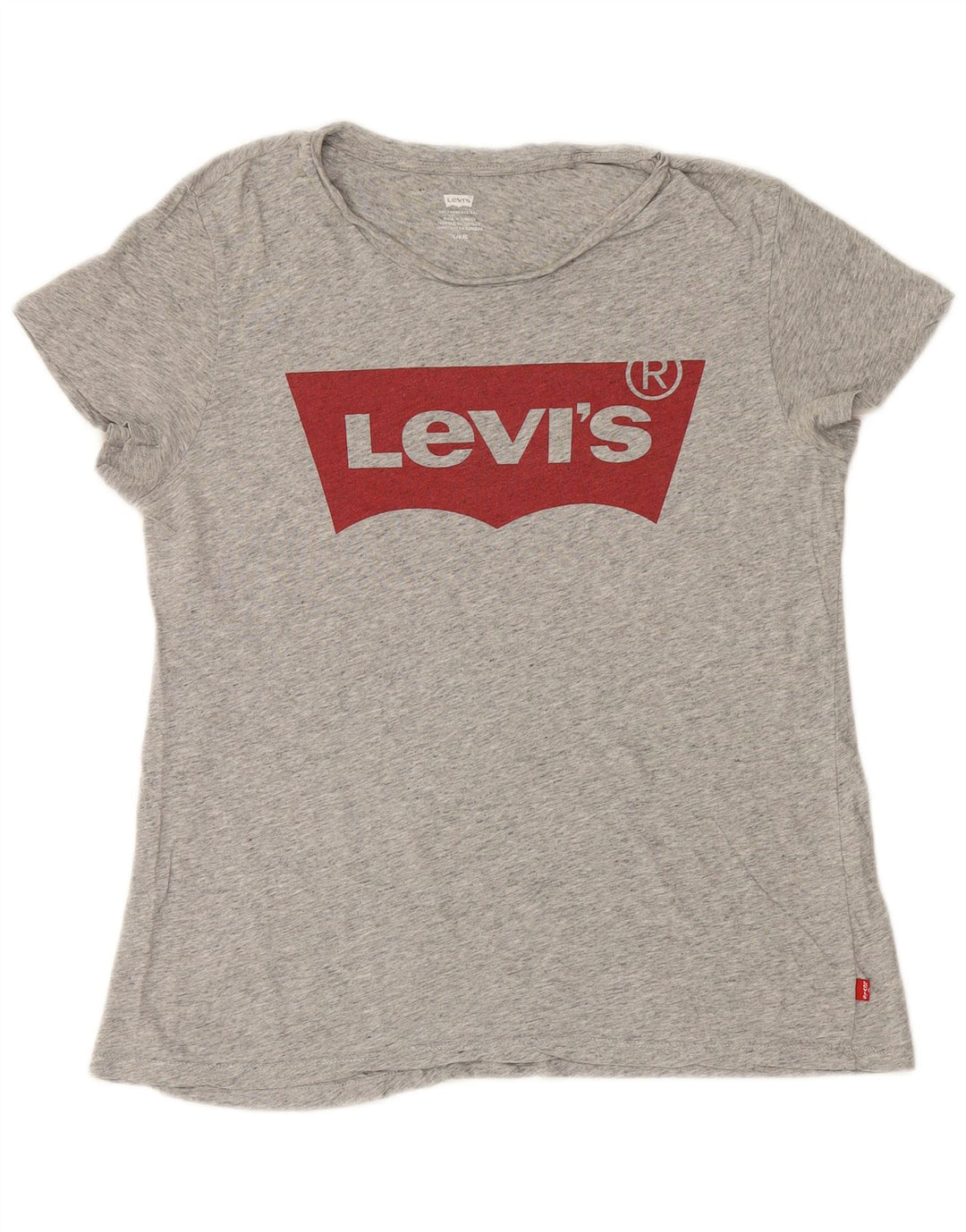 LEVI'S Womens Graphic T-Shirt Top UK 16 Large Grey