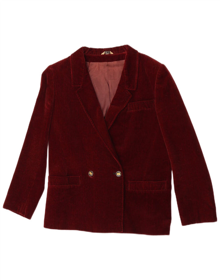 Confezioni Di Lusso Womens Double Breasted Blazer Jacket IT 44 Medium Burgu