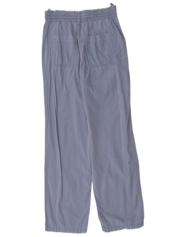 Marks & Spencer Womens Loose Fit Casual Trousers UK 8 Small W28 L29 Blue