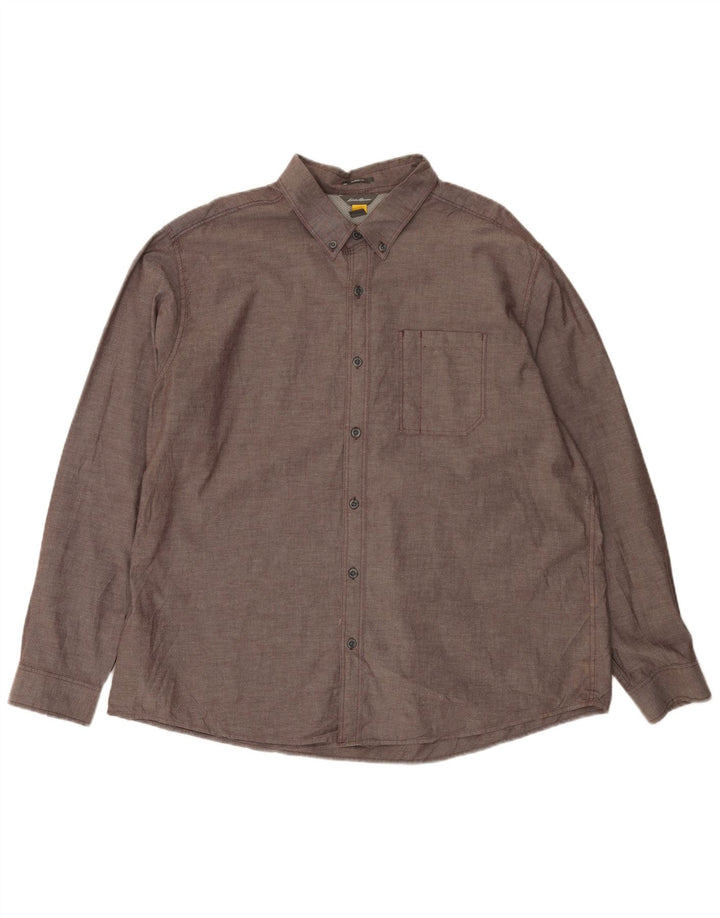 Eddie Bauer Mens Classic Fit Shirt 2XL Grey Cotton