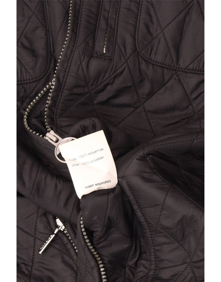 Barbour Womens Quilted Jacket UK 12 Medium Black Polyamide