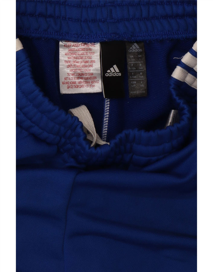 ADIDAS Boys Sport Shorts 9-10 Years  Blue Polyester