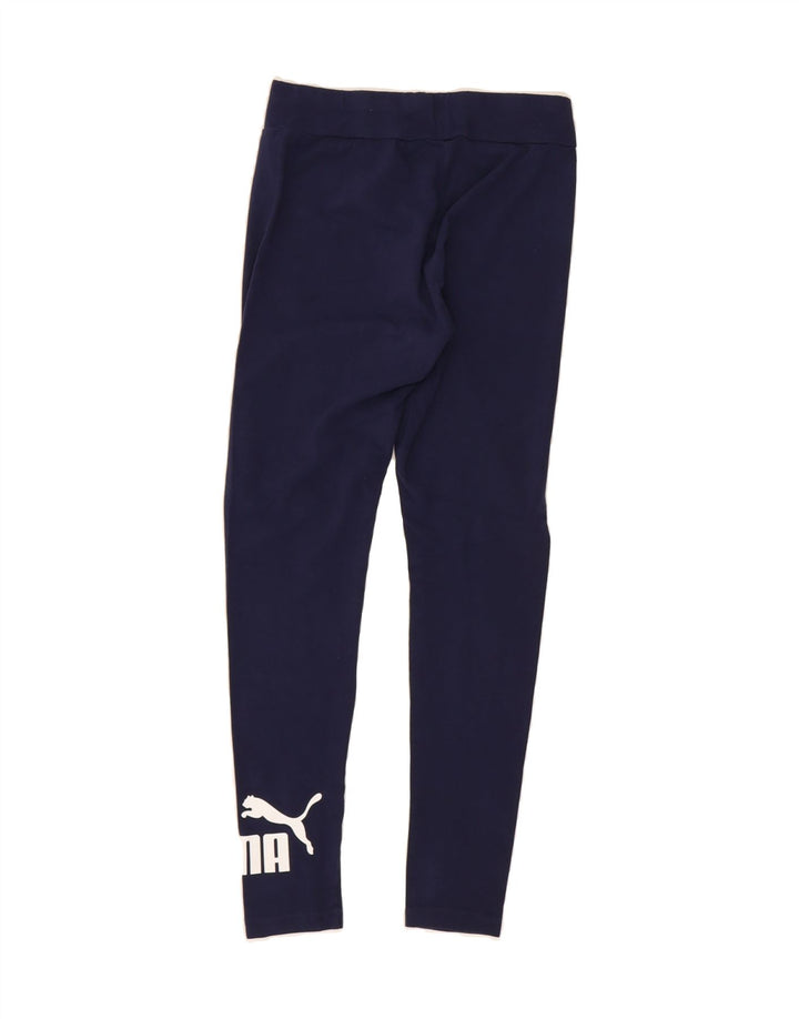 PUMA Womens Graphic Leggings UK 14 Medium  Navy Blue Vintage Puma and Second-Hand Puma from Messina Hembry 