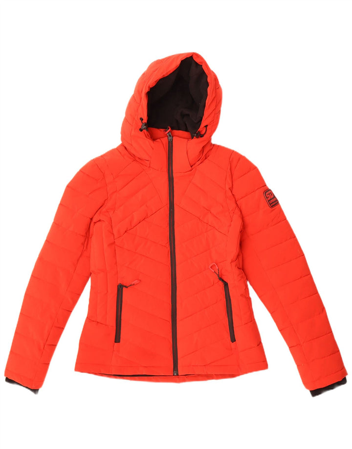 Giacca imbottita con cappuccio da donna Superdry UK 8 Small Poliestere rosso