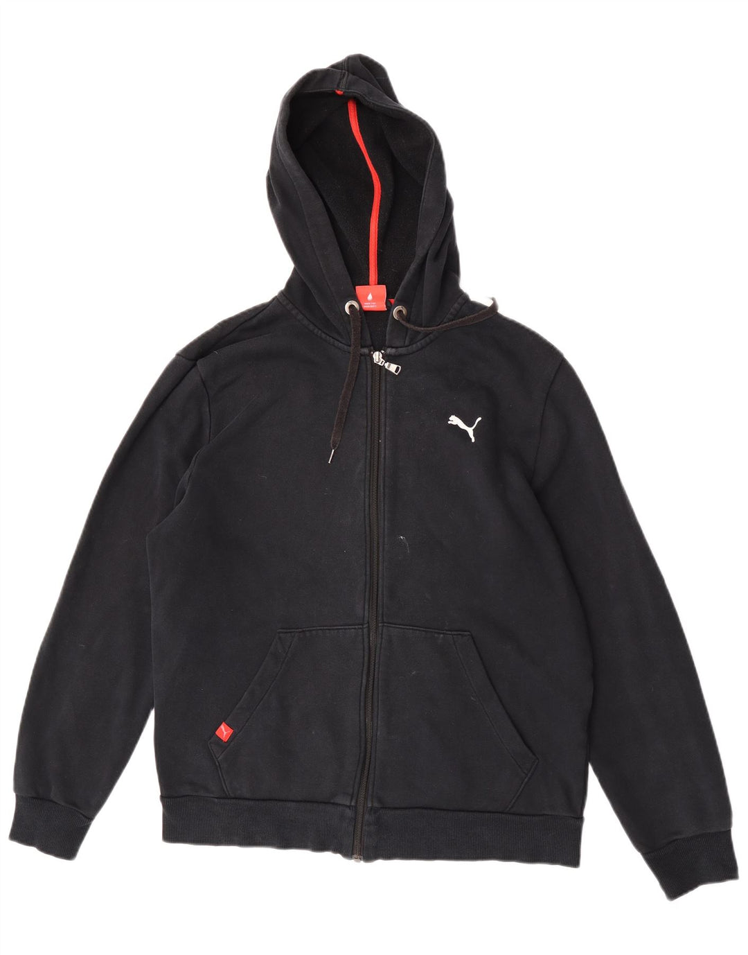 Puma Mens Zip Hoodie Sweater Medium Black Cotton